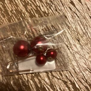 Elegant Red Pearl Earrings